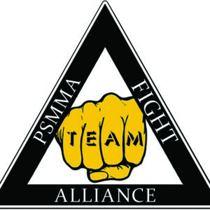 A yellow fist is on top of the triangle.